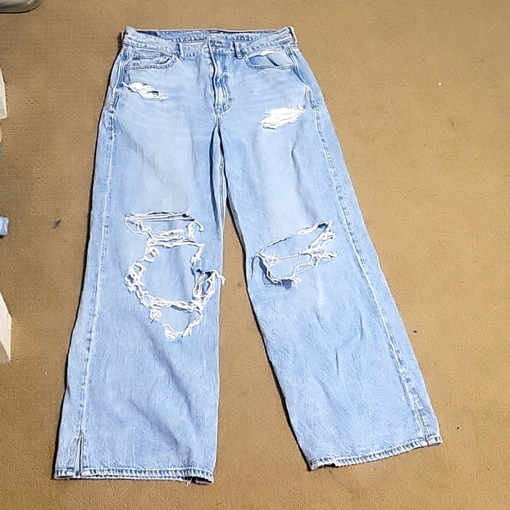 AE Dreamy Drape Super High-Waisted Baggy Wide-Leg Jean